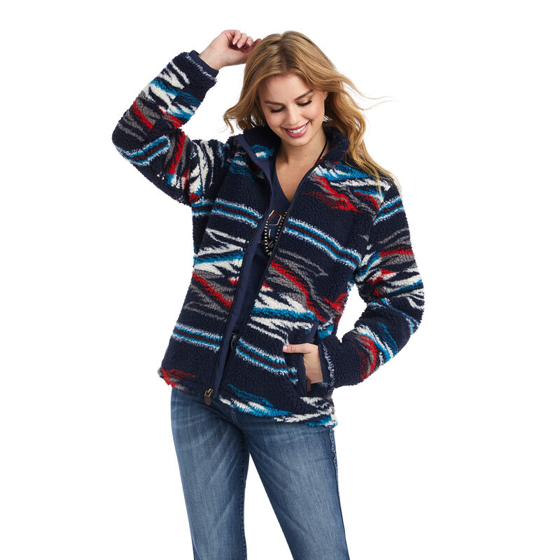 Ariat Jacke Damen - Fleece Chimayo Navy/Rot ( PZWSV-4067 )